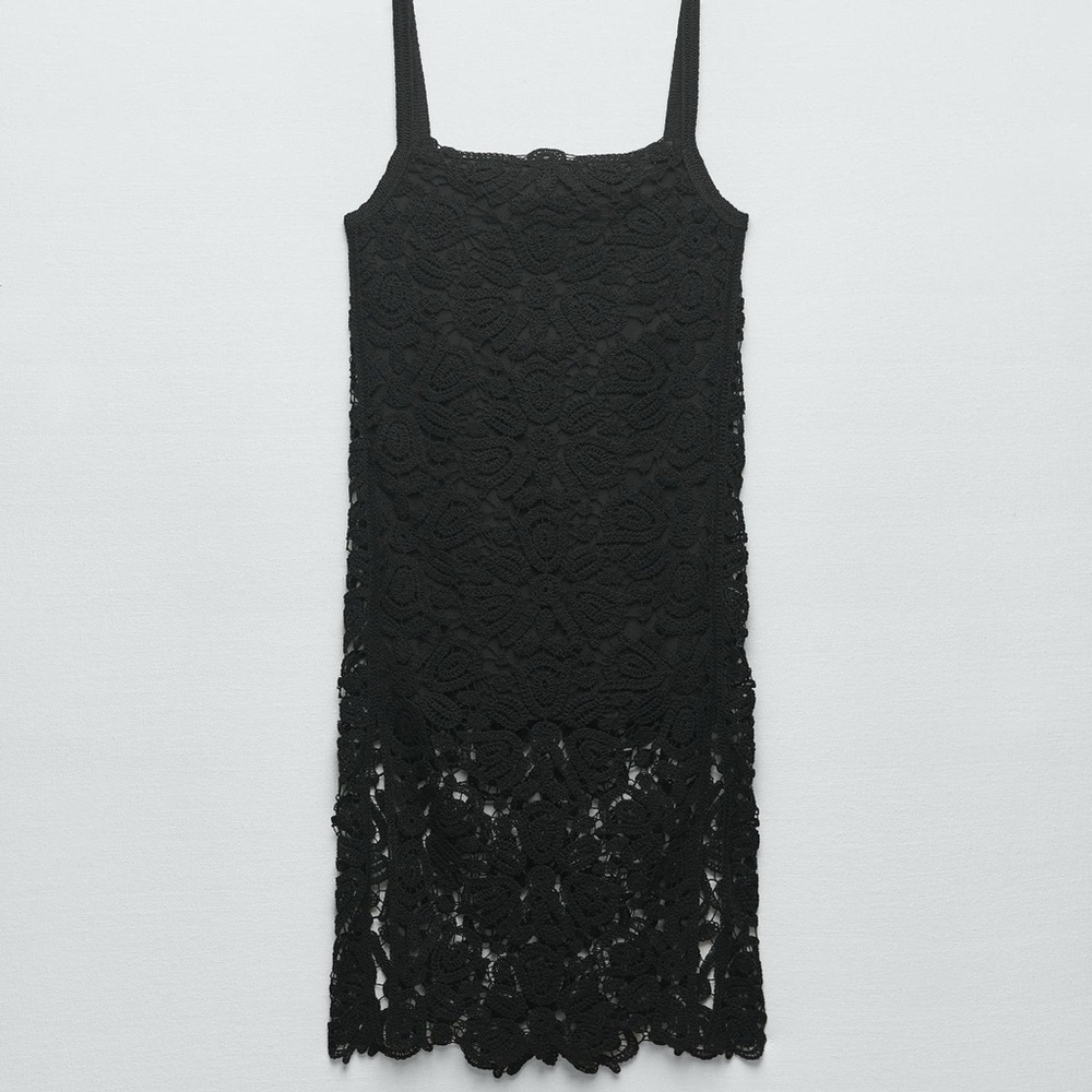 Zara Elegant Black Knit Dress brand new